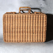 Vintage Japanese Bamboo Woven Basket Trunk Suitcase Bag4