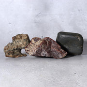 Japanese Red Kikkaseki Chrysanthemum Stone & Landscape Stones - Set of 3 SS2310