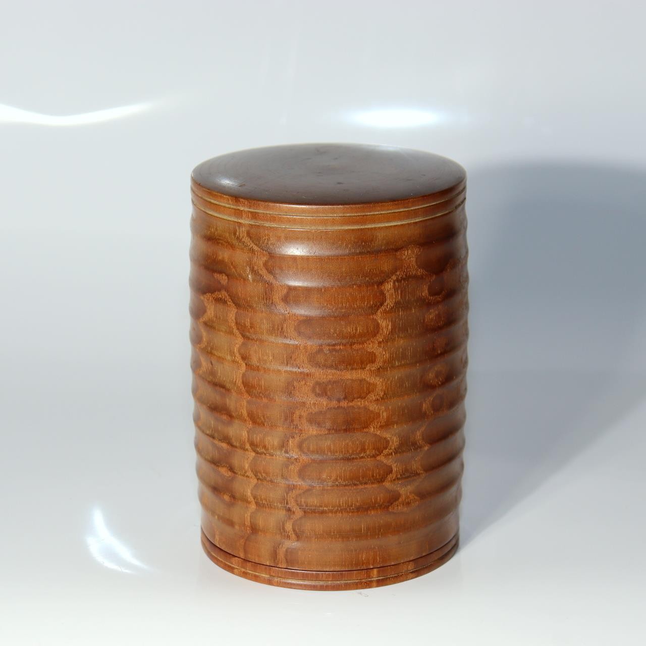 Japanese Vintage Wooden Tea Caddy Lidded Box Yamagata Craftsman Shogi Keyaki6