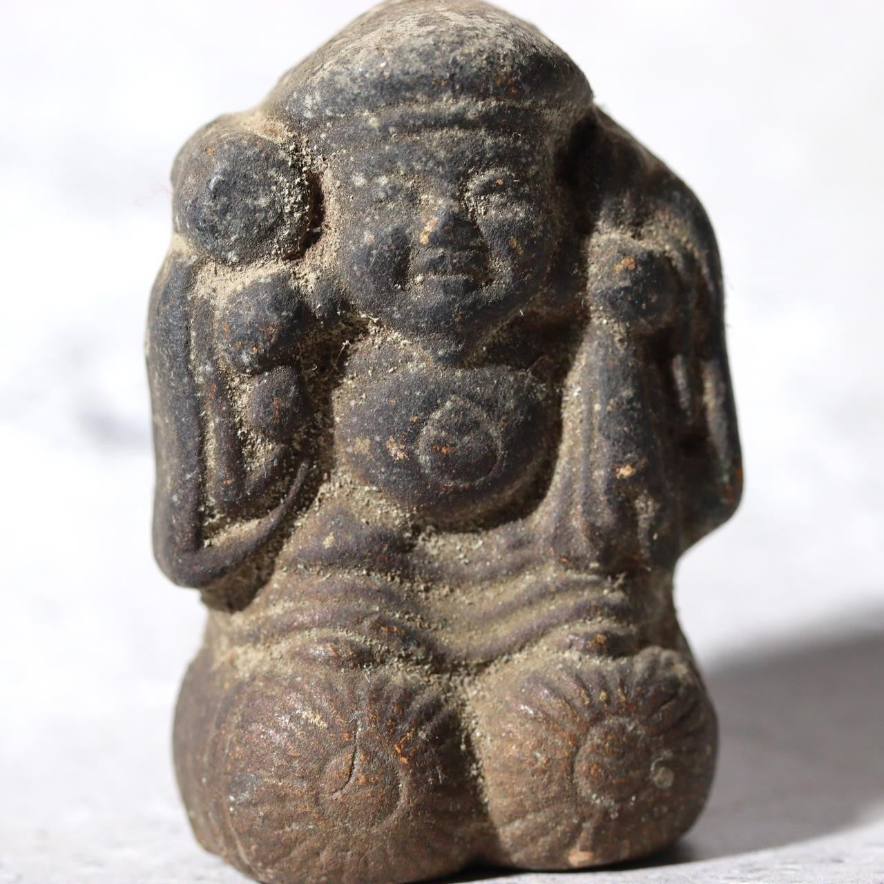 Antique Japanese Spiritual Miniature Collection Zushi Magatama Jade Daikoku9