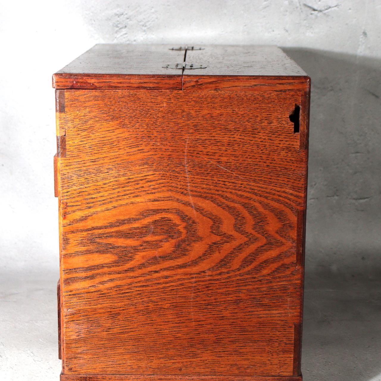 Vintage Japanese Tamamoku Wood Haribako Sewing Box Ko dansu WO6286