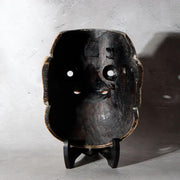 Japanese Carved Wooden Noh Mask Omi Male Demon with Bag MSK5463