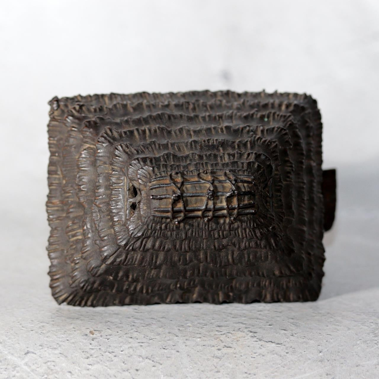 Japanese Cast Bronze Thatched House Incense Burner Koro Kensai II Tomobako13