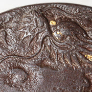 High-Class Antique Japanese Samurai Sword Tsuba Satsuma School Dragon Gold Inlay5