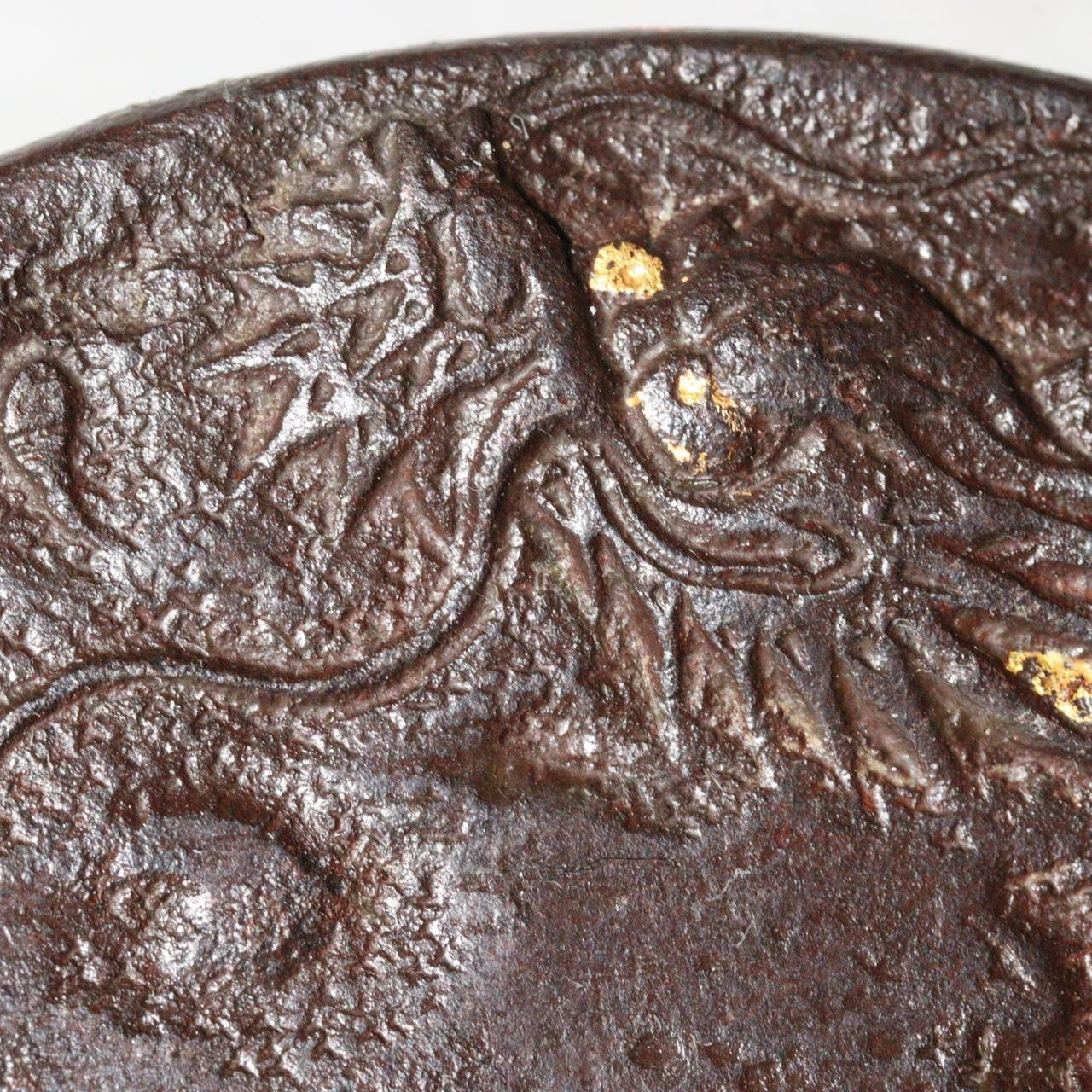 High-Class Antique Japanese Samurai Sword Tsuba Satsuma School Dragon Gold Inlay5
