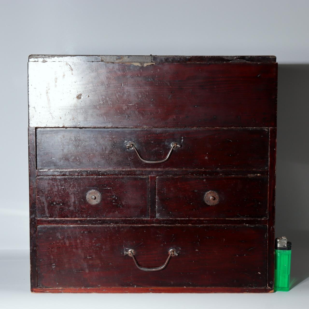 ​Antique Late Edo Meiji Japanese Cedar Wood Ko dansu Small Chest Tansu WO6140