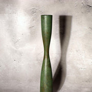 Fujii Soki Japanese Bronze Flower Vase Green Patina Pestle Shape Tomobako BV7193