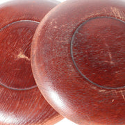 Vintage Japanese Chestnut Wood Round Trays Set of 2 Odate Shinmeisha Festival12