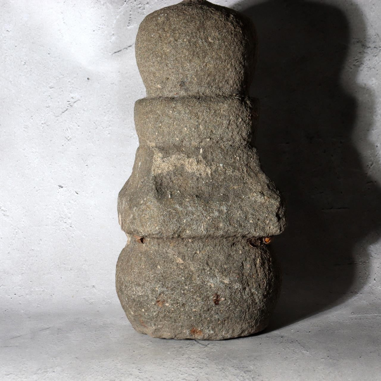 Antique Japanese Stone Gorinto Five-Element Pagoda Edo Period Maritime Shells14