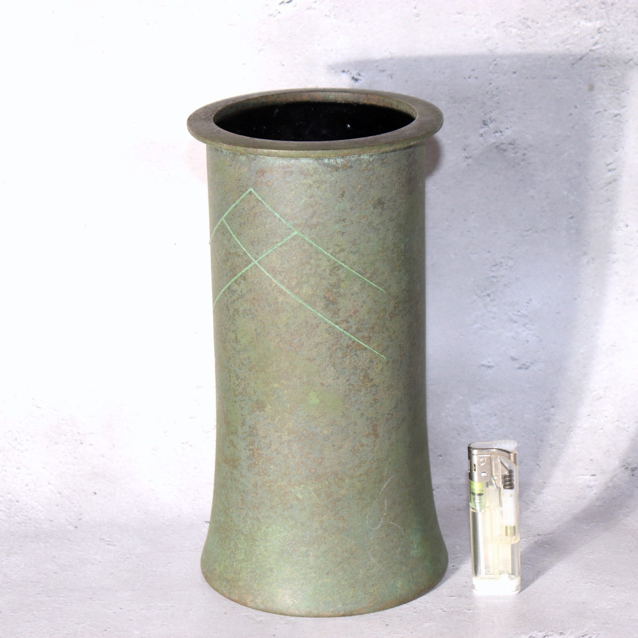 Japanese Vintage Bronze Flower Vase Tetsutaro Nagai Signed Mid-Century Modern1