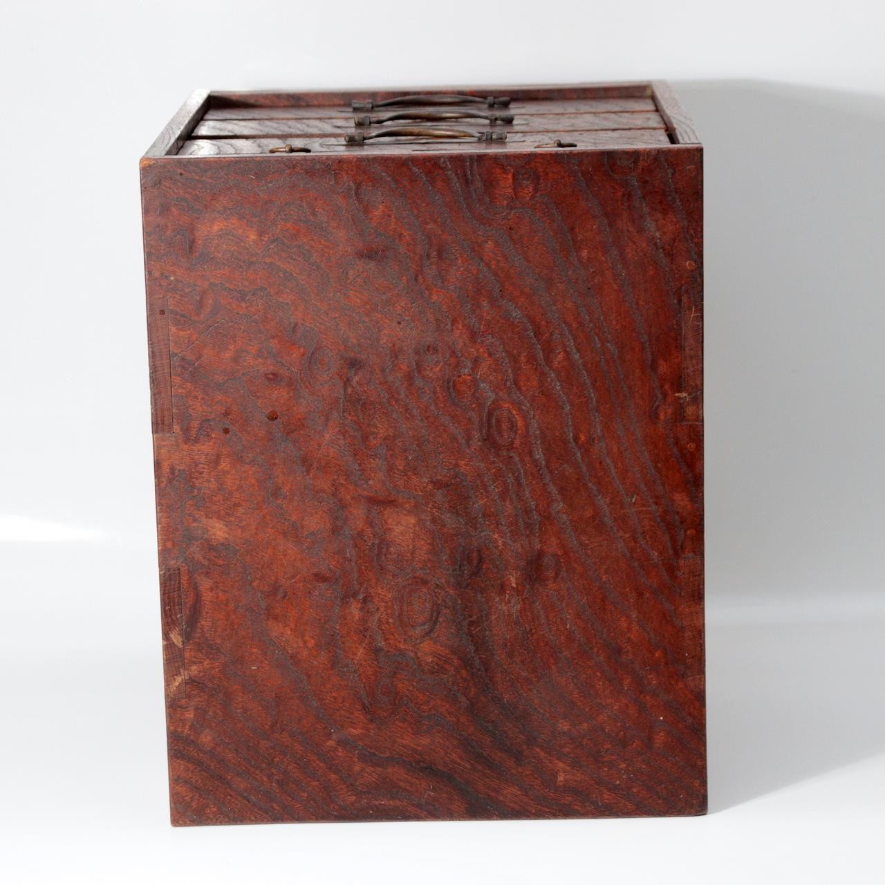 Taisho Showa Japanese Tamamoku Wood Small Chest Ko-dansu Inkstone Drawer WO6308