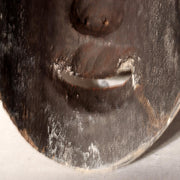 Japanese Antique Wooden Mask Female Woman Noh Kagura Style & Brocade Bag MSK5269