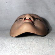 Japanese Carved Wooden Noh Mask Young Woman Antique Finish with Bag MSK5495