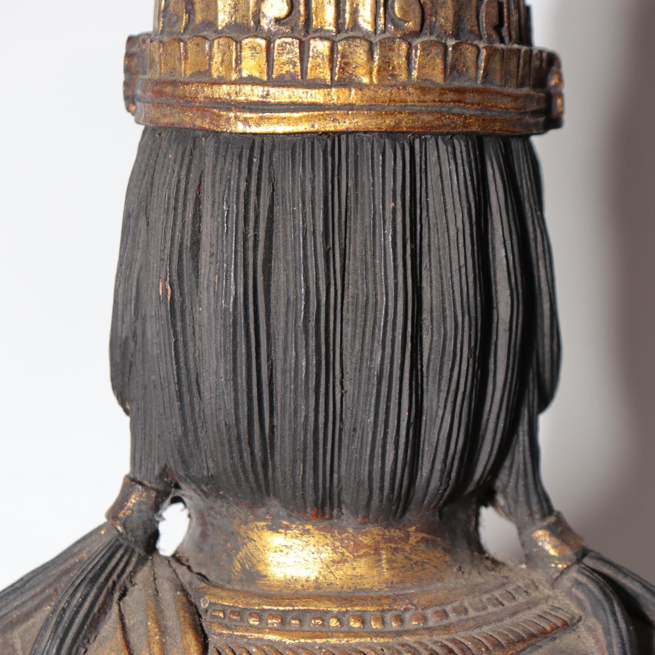 Antique / Vintage Japanese Wooden Dainichi Nyorai Buddha Statue Circa 1900-1940s8