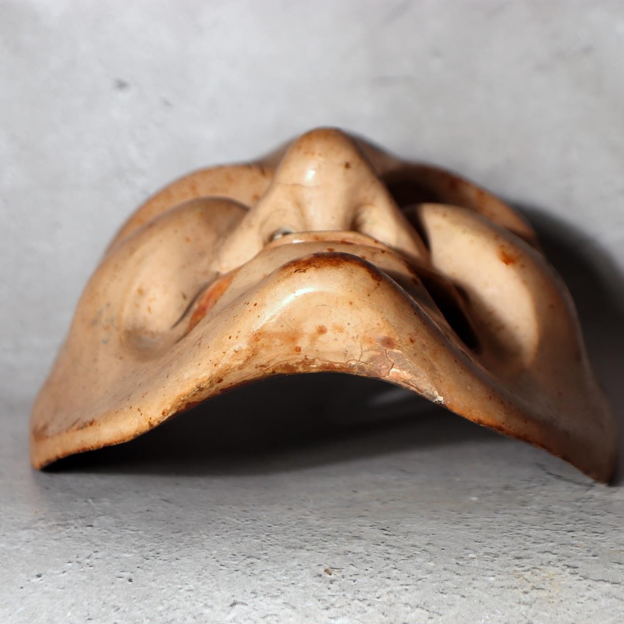 Japanese Wooden Noh Mask Otobide Demon God Gold Eyes Kagura 21cm MSK5292