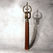Vintage Japanese Buddhist Shakujo Handheld Monk Staff Brass Wood Ritual Tool1