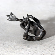 Japanese Bronze Kappa Statue by Takashi Omori Sculpture BOSa594