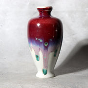 ​Japanese Studio Ceramic Vase Peacock Glaze Masahide Matsuyama Tatsuno Kiln6
