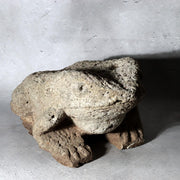 Japanese Carved Porous Stone Frog Sculpture Garden Ornament BT2560