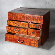 Vintage Japanese Tamamoku Wood Haribako Sewing Box Ko dansu WO6282