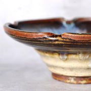 Japanese Antique Ceramic Bowl Wooden Box Kyushu-style Kiln-Effect Glaze Bowl20