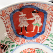 Late Edo Imari Iroe Porcelain Bowl Plate Nanbanjin Foreigners Ships PV31617