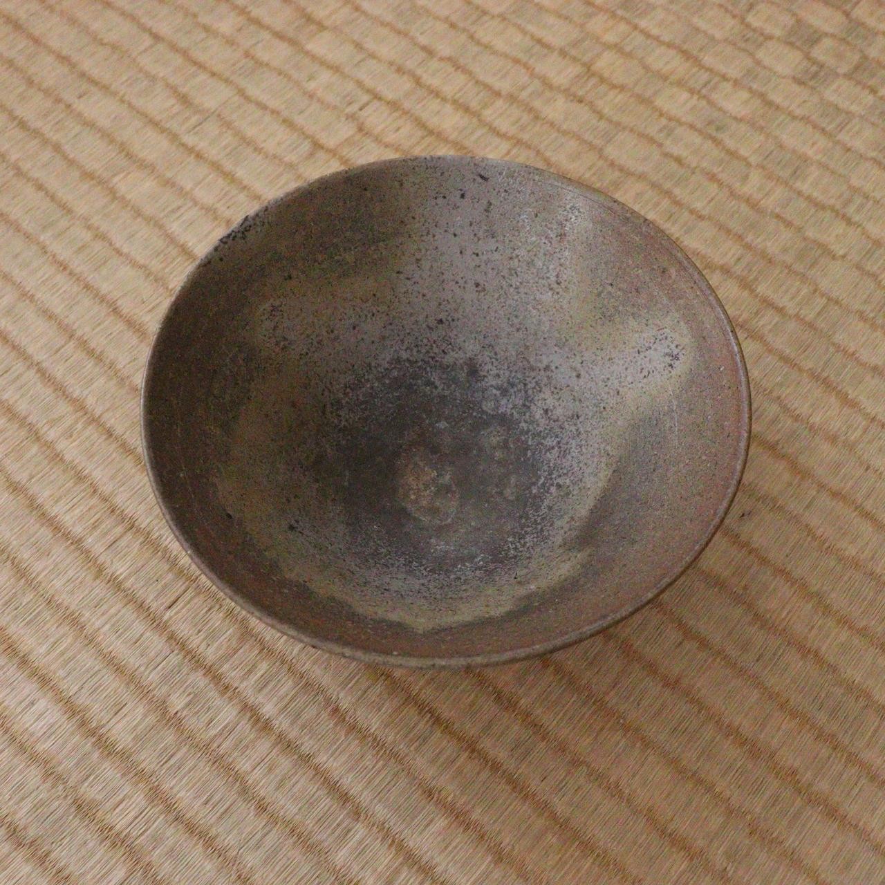 Japanese Vintage Bizen Ware Matcha Tea Bowl Signed Hira-chawan Modern Era21