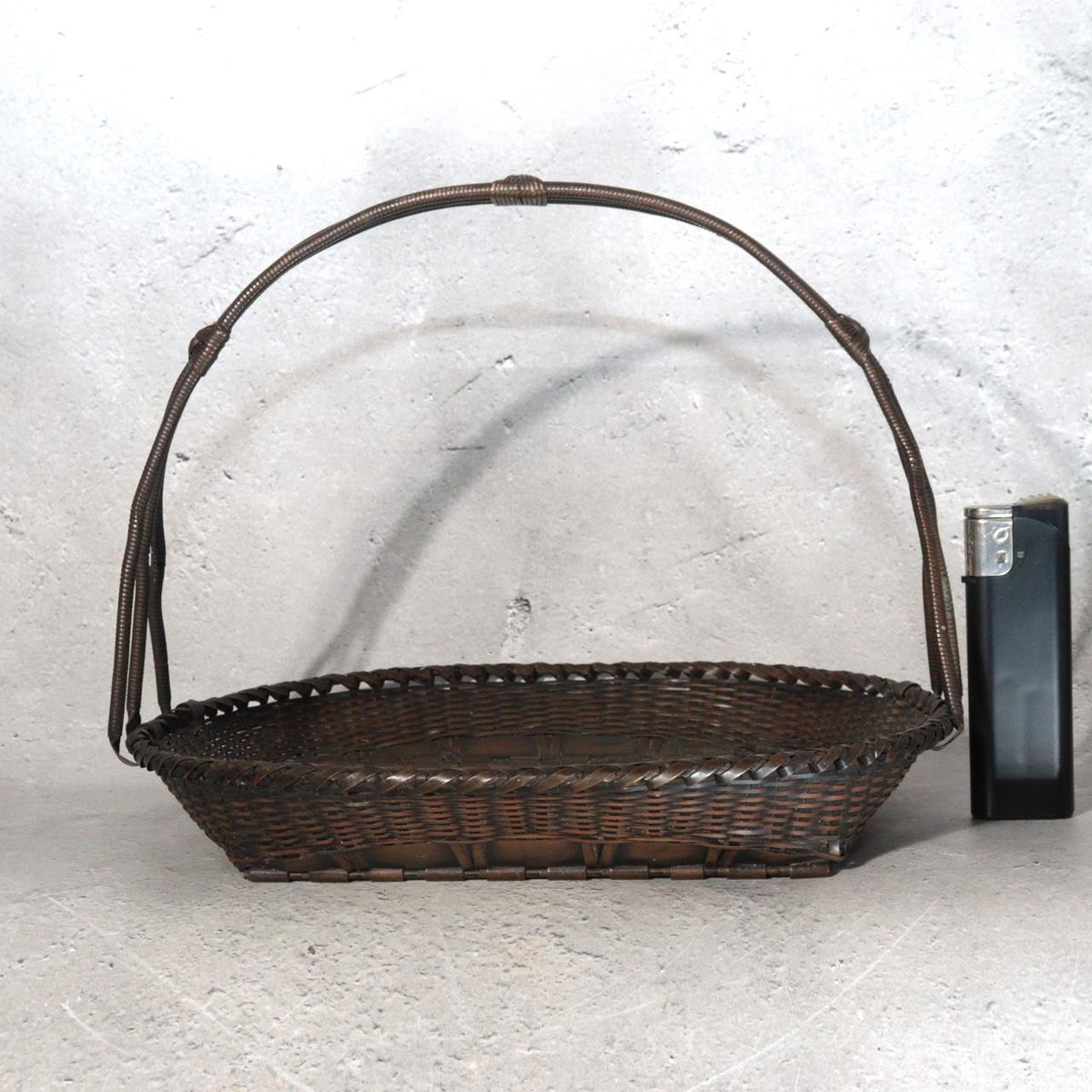 Vintage Japanese Copper Woven Bamboo Style Basket Sweets Container6