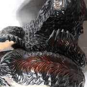 Huge Japanese Ainu Wood Carved Bear - Kibori Kuma holding Sake Cup 4.3kg WO5839