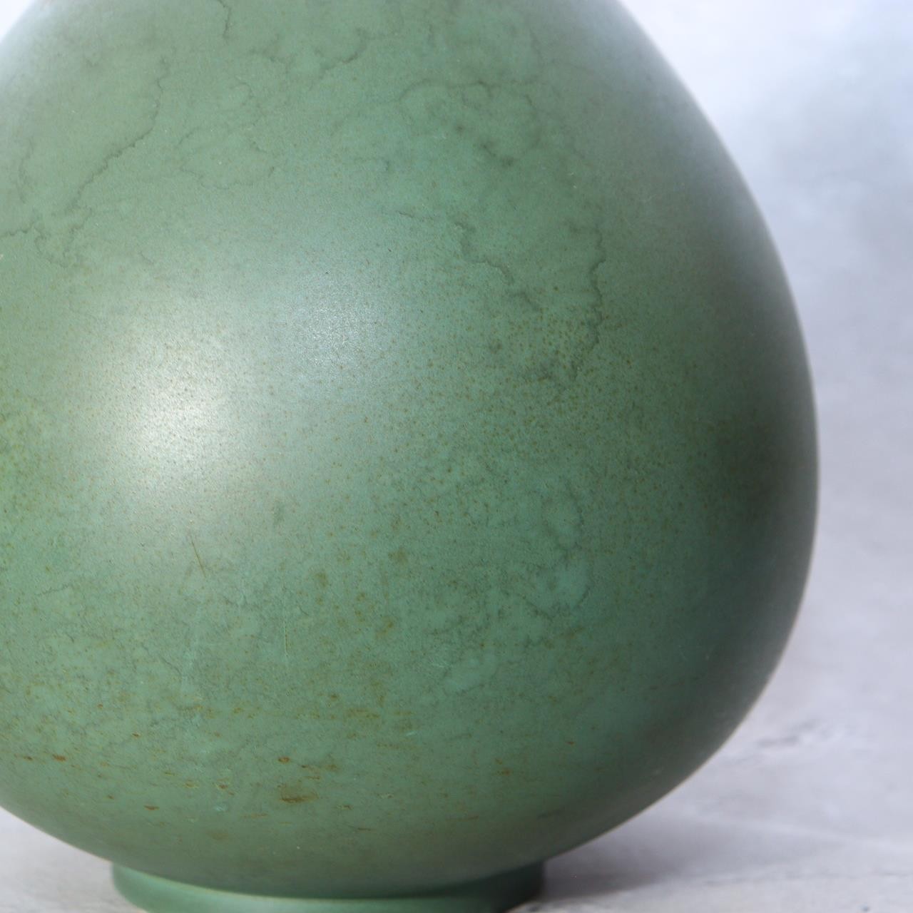 Japanese Bronze Bud Vase Houun  Matte Green Shizuku Teardrop Takaoka Copperware11