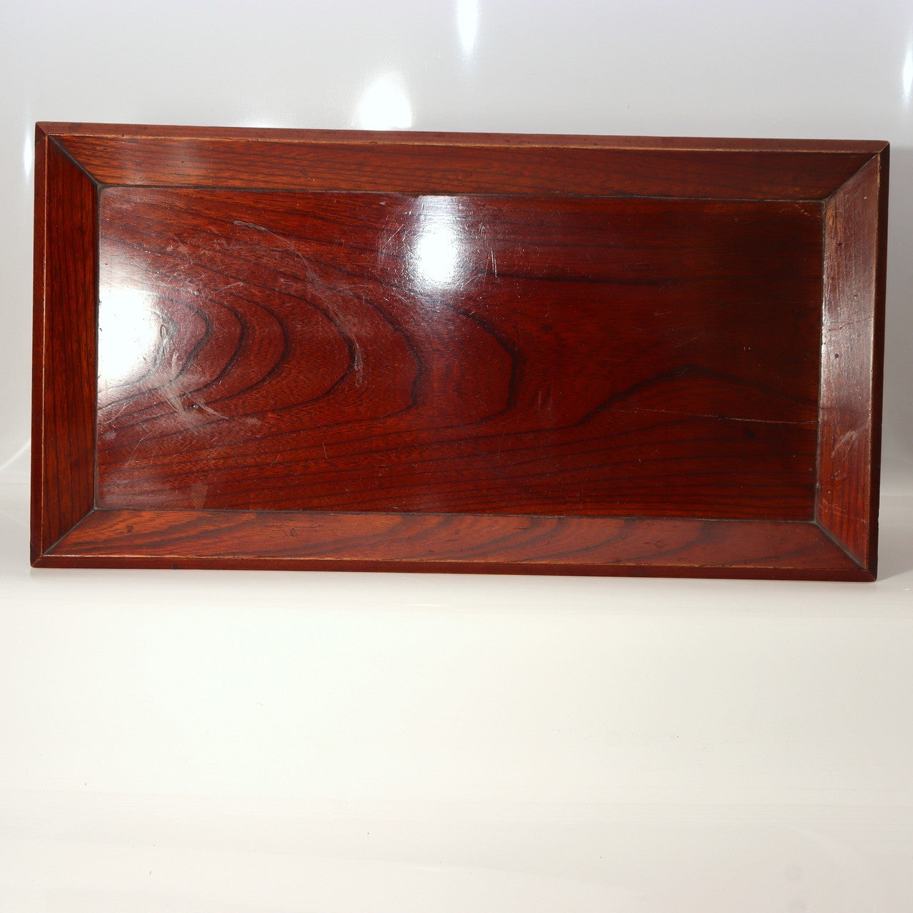 Japanese Antique Wood Foldable Low Desk Table Mitsuba Aoi Crest Kyozukue WO54712