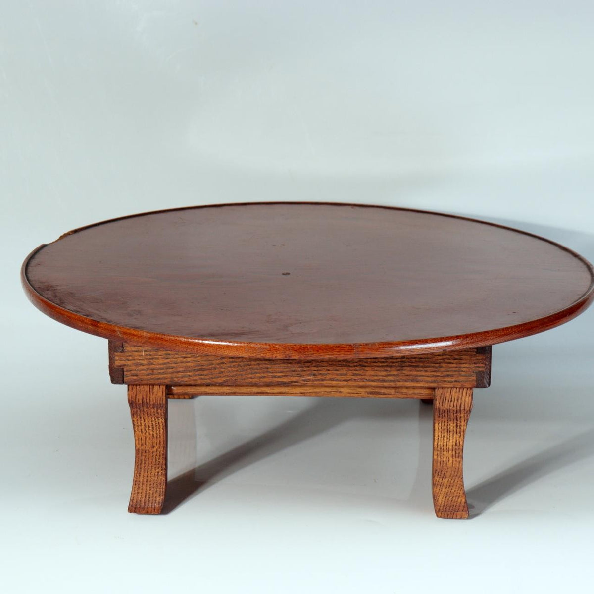 Vintage Japanese Wooden Miniature Chabudai Round Table Display Stand 11.6inch4