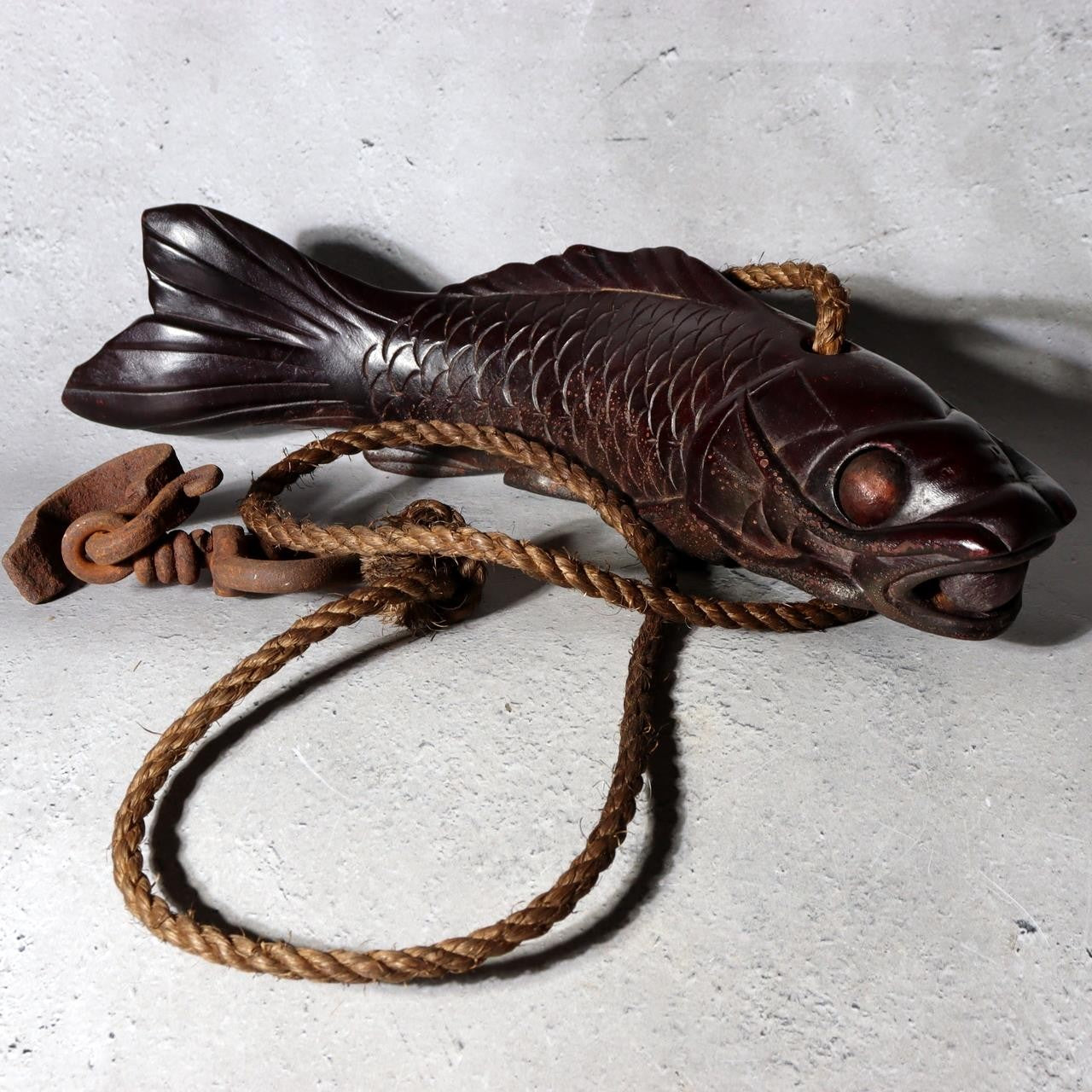 antique japanese fish hook brass key Solid Brass Fish Japanese Fish