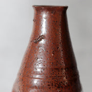 Late Edo Japanese Tamba Ware Kurikawa-Glazed Faceted Tokkuri Sake Bottle with Bo4