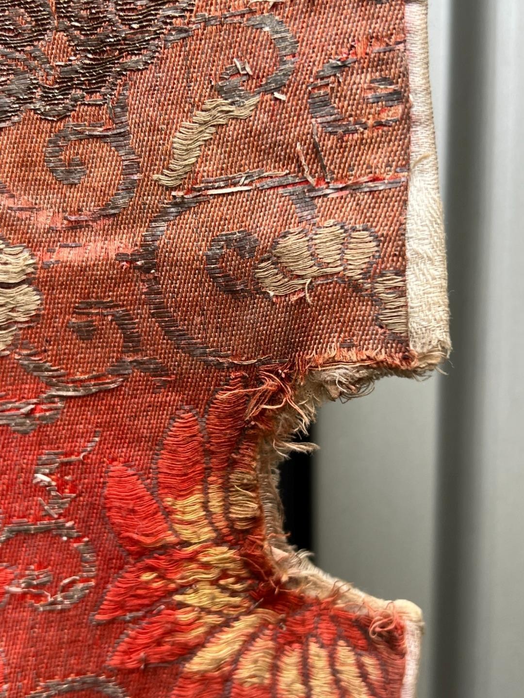 Antique 19th 20th C. Japanese Kinran Brocade Buddhist Temple Banner Phoenix9