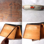 Antique Japanese Old Imari Iroe Bowl  Flower Pot Motif with Original Box IP1324