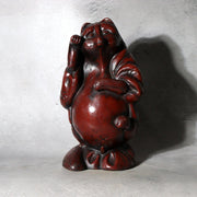 Vintage Japanese Ceramic Tanuki Okimono Tokoname Ware Beckoning Pose PCP3141