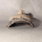 Japanese Antique Wooden Mask Female Woman Noh Kagura Style & Brocade Bag MSK52616