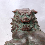 Vintage Japanese Cast Bronze Shishi Lion Statue Tama-tori Guardian Dog 4.2kg10