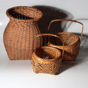 Vintage Japanese Folk Craft Bamboo Woven Basket Collection Set of 8 WO6392