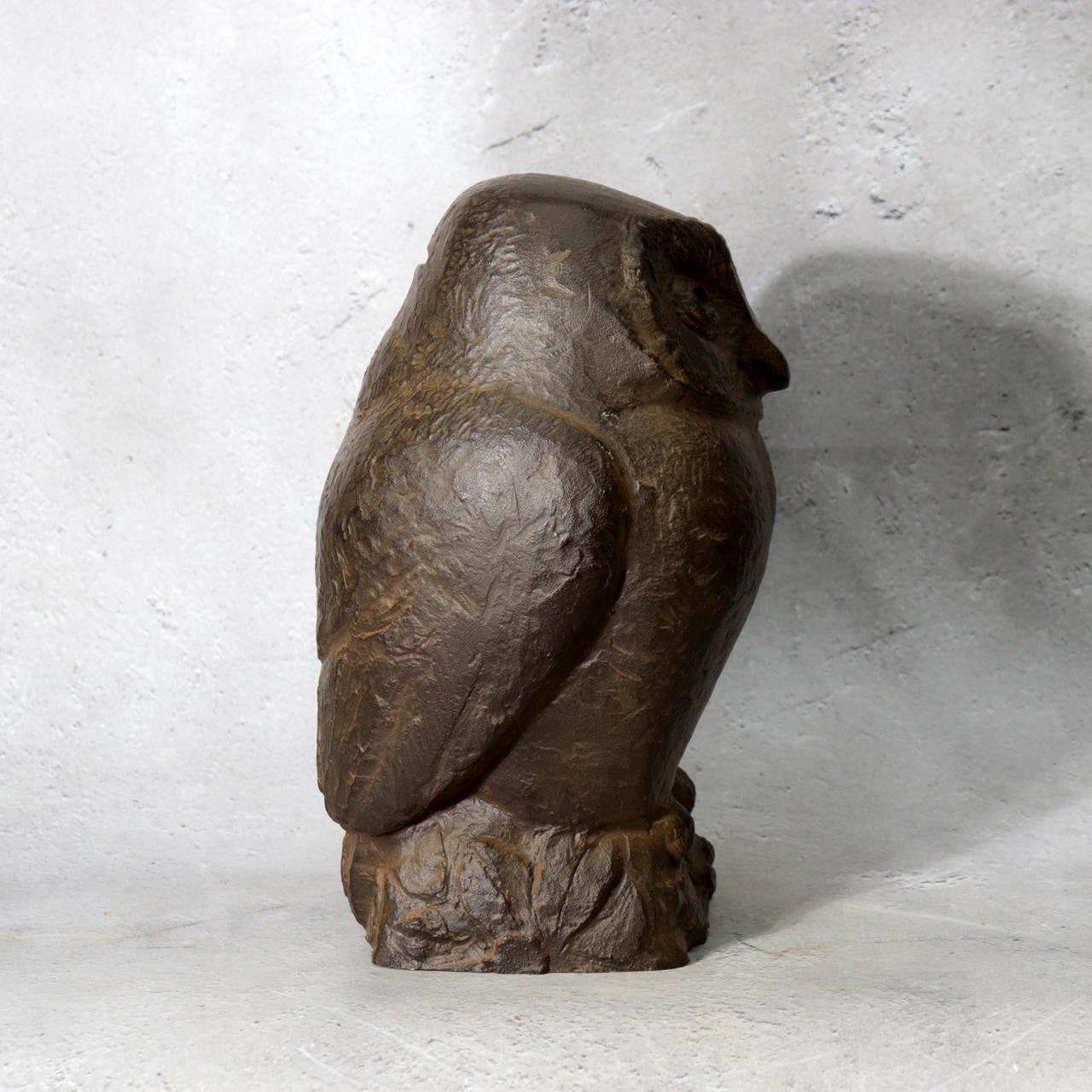 Japanese Bronze Owl Figurine Statue Okimono Hiromu Kojima 1982 Coin Bank BOSa658