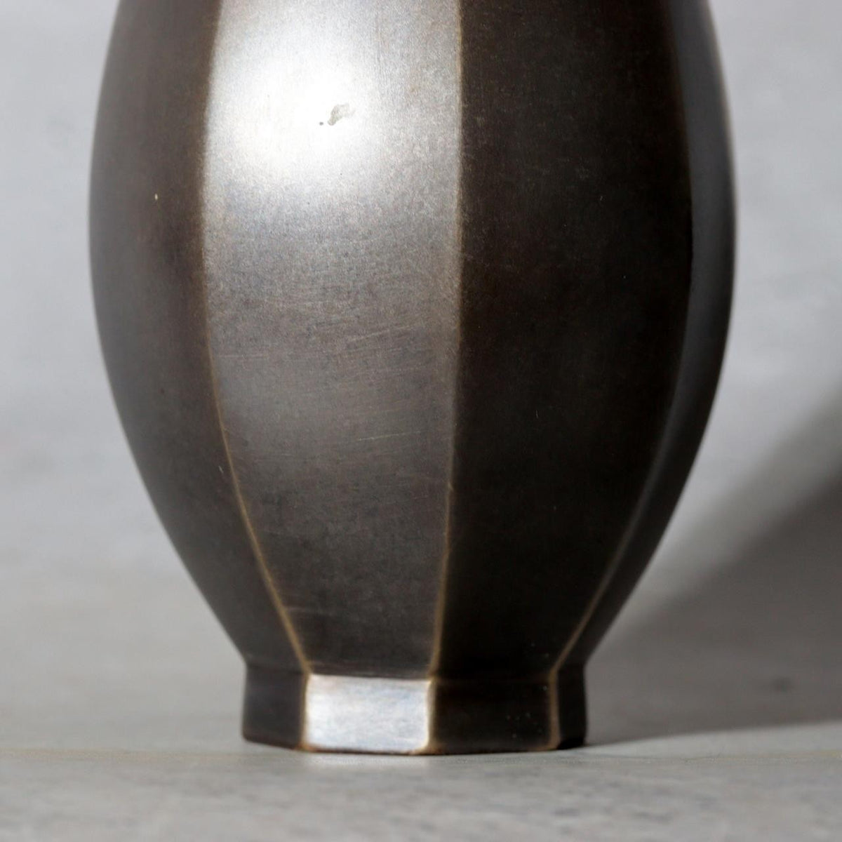 Japanese Sahari Bronze Vase Octagonal Crane Neck Soshin Ichinose BV77216
