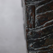 Japanese Meiji -Taisho Bronze Square Vase by Tsuda Shinzui — Mokume Texture14