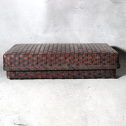 Vintage Japanese Bamboo Woven Rectangular Box Two-Tone Basketry4