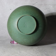 Japanese Bronze Bud Vase Houun  Matte Green Shizuku Teardrop Takaoka Copperware2