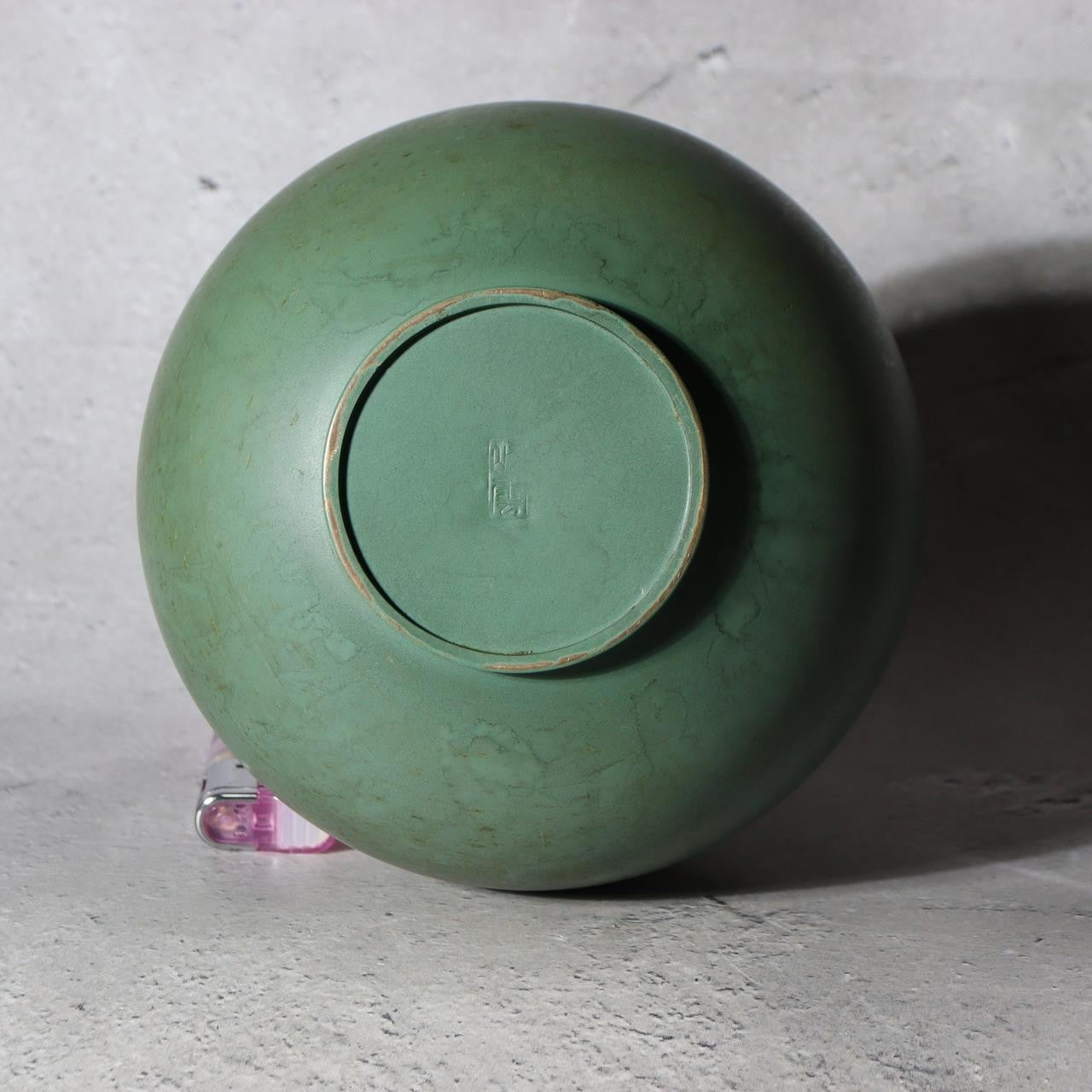 Japanese Bronze Bud Vase Houun  Matte Green Shizuku Teardrop Takaoka Copperware2