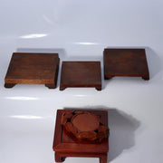Japanese Vintage Wooden Suiseki Bonsai Display Stand Base Set of 5 WO6041