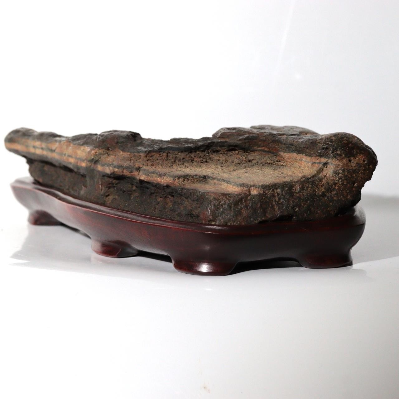 Vintage Japanese Sajigawa Suiseki Viewing Stone "Amanohashidate" Tomobako SS2342