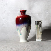 ​Japanese Studio Ceramic Vase Peacock Glaze Masahide Matsuyama Tatsuno Kiln3