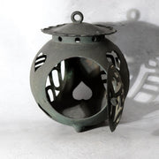 Japanese Vintage Bronze Spherical Hanging Lantern Openwork with Chain BOSa5810
